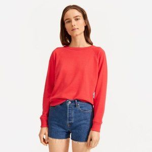 Everlane The Lightweight French Terry Crew Raglan Sweatshirt Tomato Red Size S